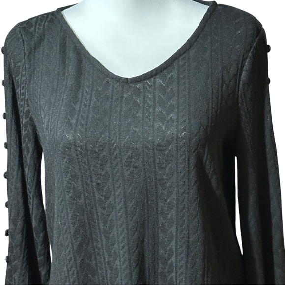 Zach and Rachel V-Neck Black Sweater with Long Sleeves Size Small NWT - Picture 3 of 12